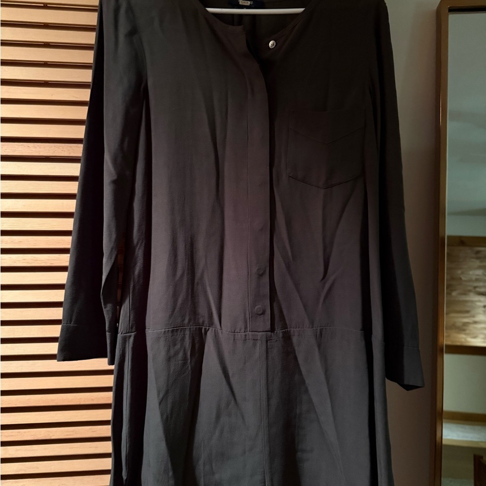 Madewell Drop Waist Shift Dress in Army Green (Sz M)